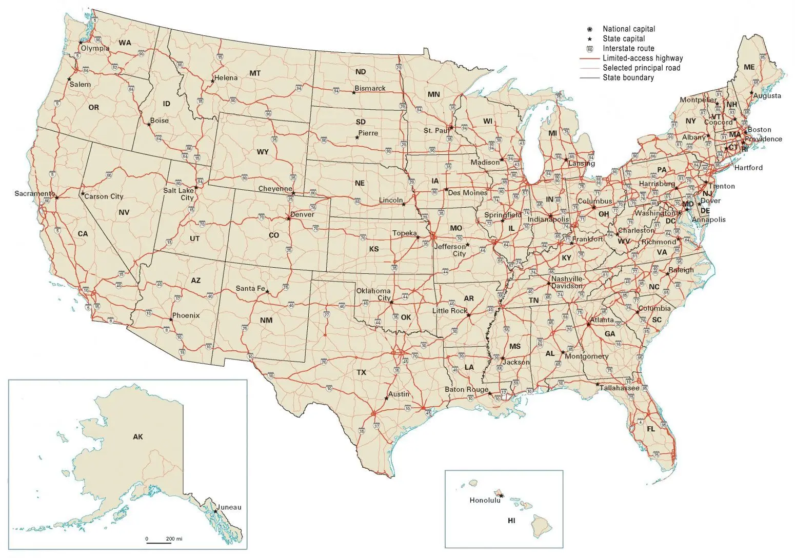US-Road-Map